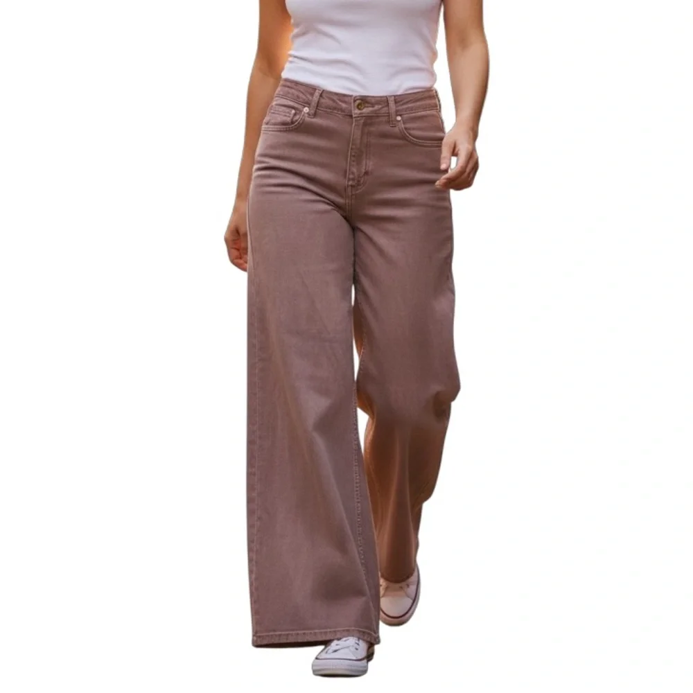 Charlie B - Mauve‎ Wide leg Barrel Pant Women's Jeans Jeggings